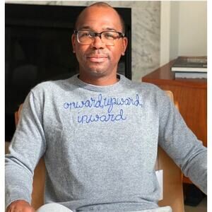 Lingua Franca Cashmere Crew Neck Sweater Onward Upward Inward Medium